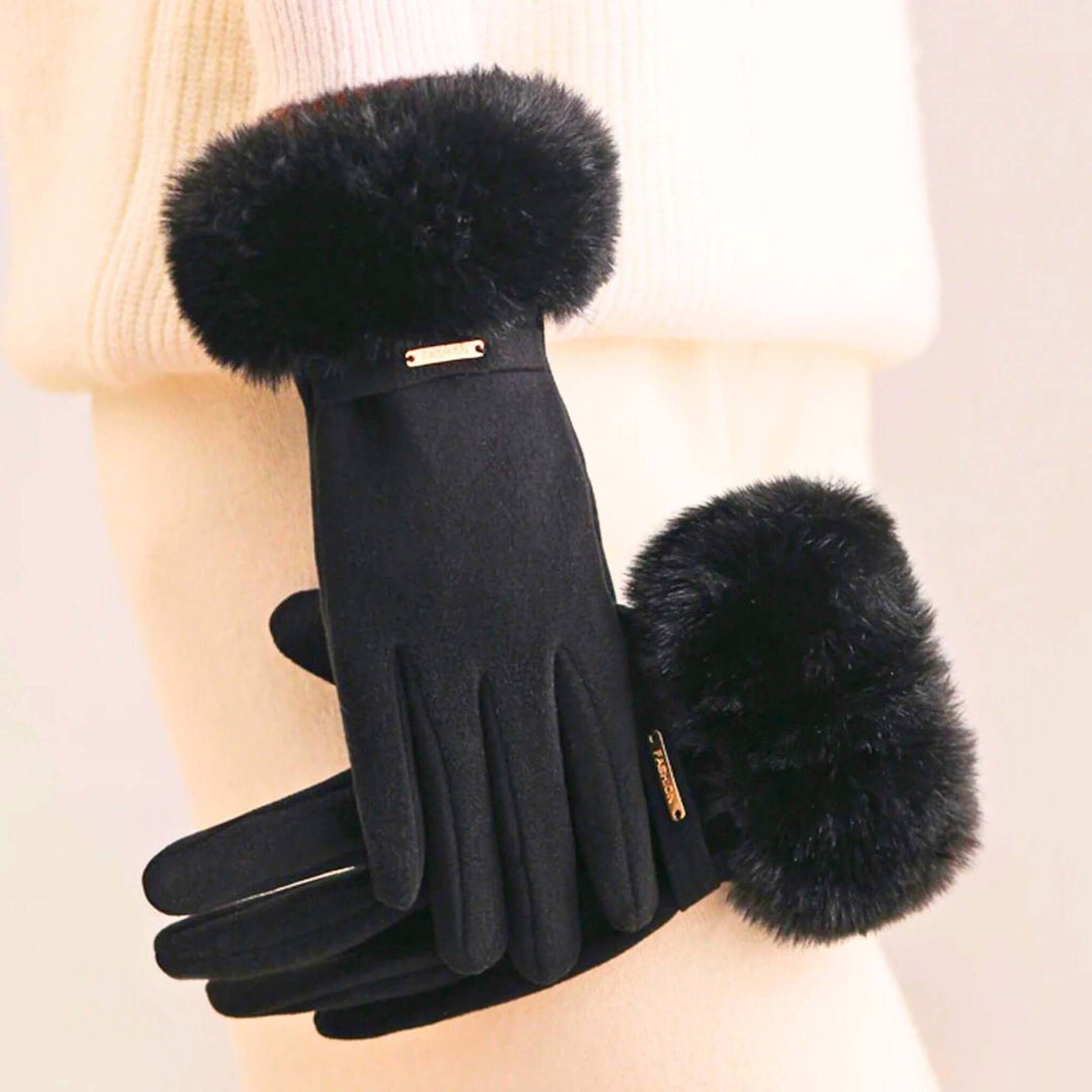 Molvana - CozyFur Touch Gloves - 14:193#Black