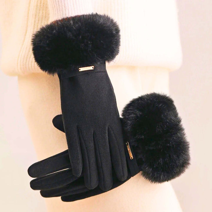 Molvana - CozyFur Touch Gloves - 14:193#Black