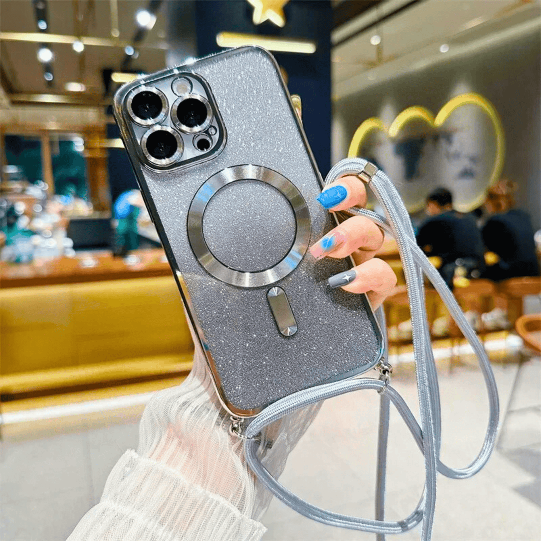 Molvana - GlitterGlow Lanyard Case - 10:452#For iphone 15;14:100018786#Silvery