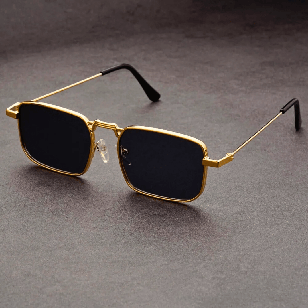 Molvana - Aurelian Rectangular Shades - 73:350850#Gold Black