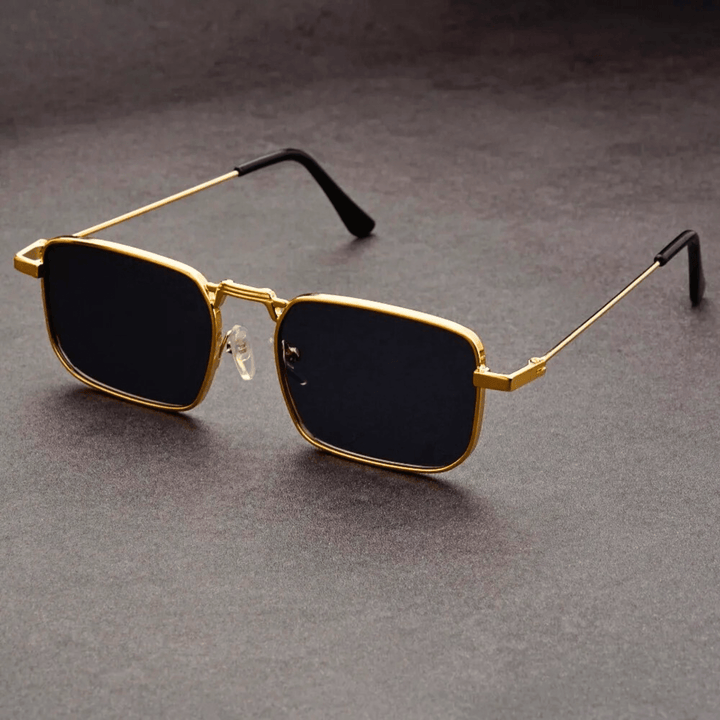 Molvana - Aurelian Rectangular Shades - 73:350850#Gold Black