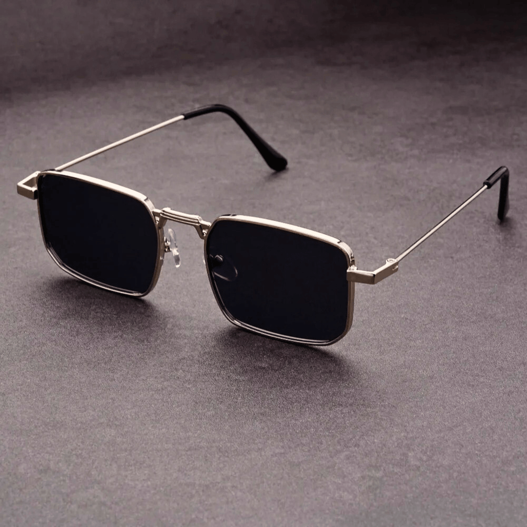 Molvana - Aurelian Rectangular Shades - 73:350853#Silver Black