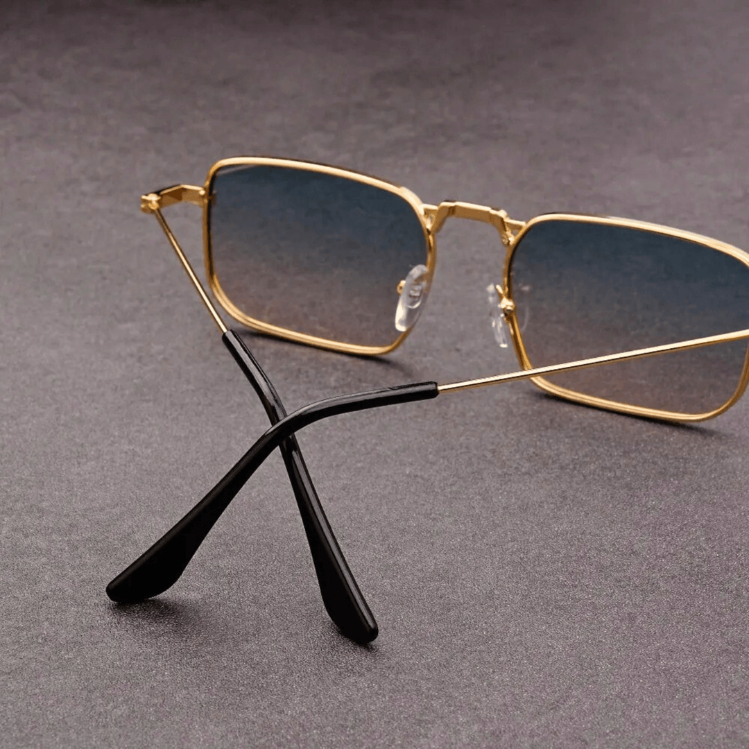 Molvana - Aurelian Rectangular Shades - 73:365458#Gray Golden
