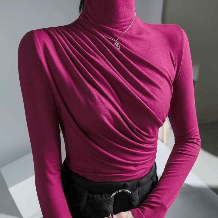 Molvana - Velvique Stretch Turtleneck - 14:173#jam color;5:4183#3XL