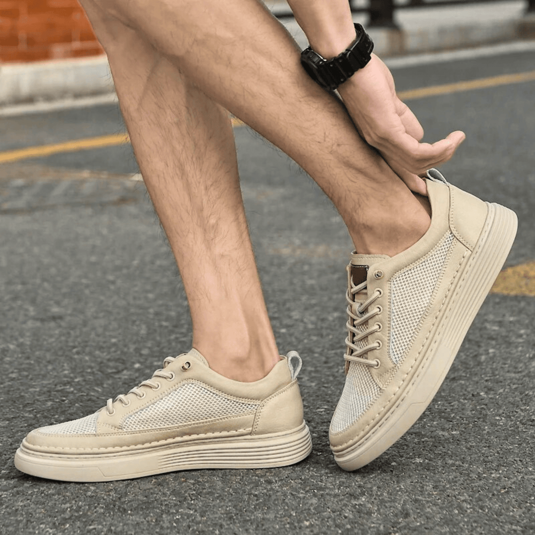 Nortvale - AirMesh Genuine Leather Sneakers - 14:771;200000124:200000334