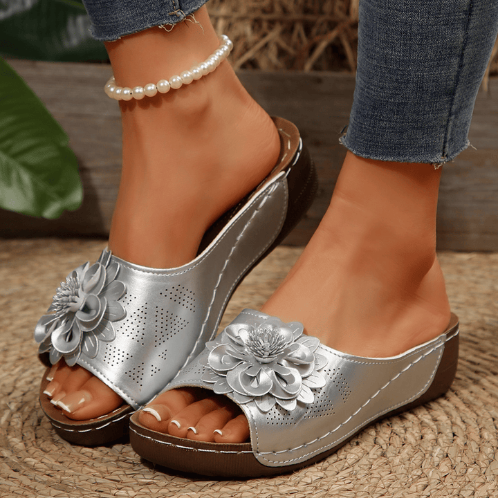Nortvale - Blossom Wedge Sandals - 14:10#Red;200000124:100010482