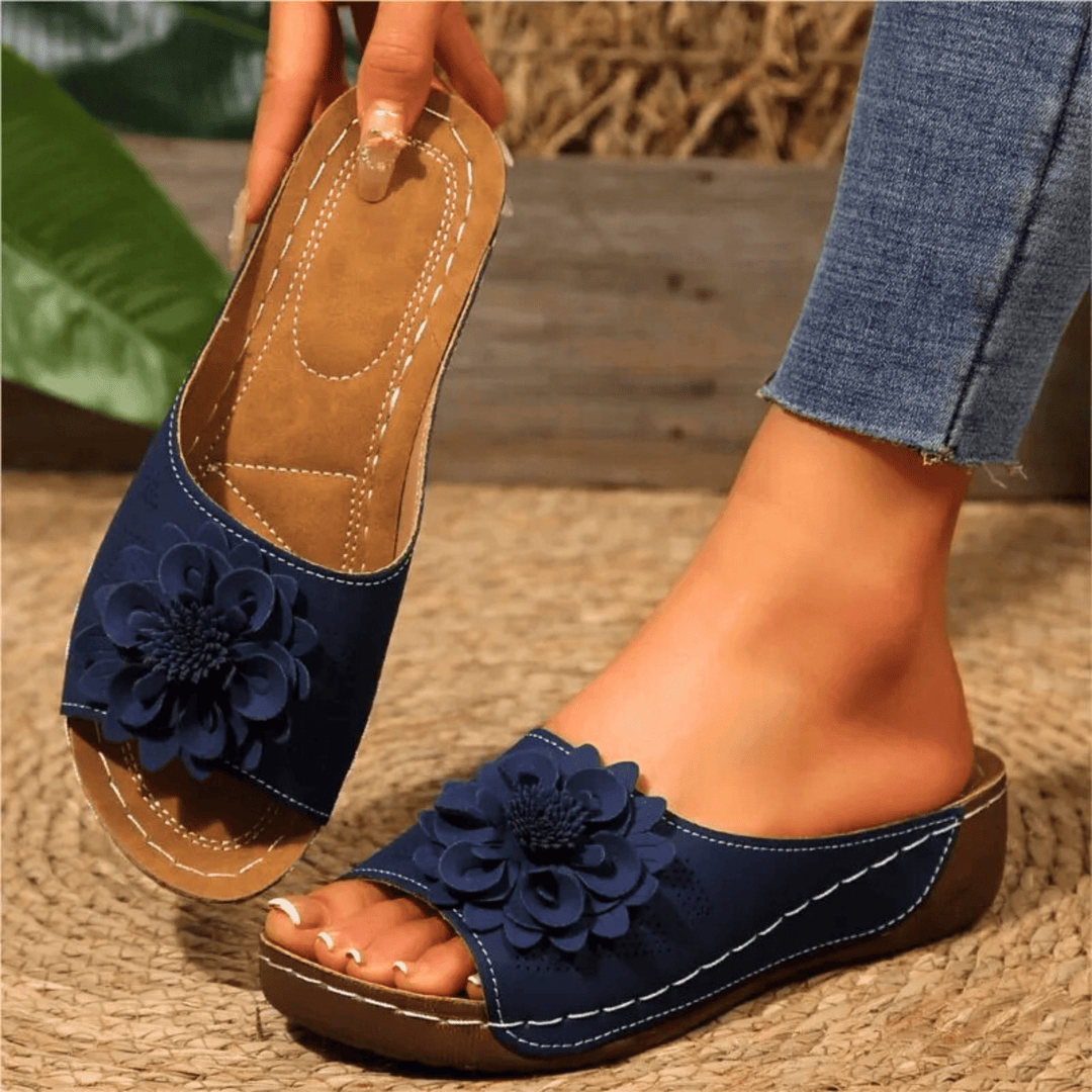 Nortvale - Blossom Wedge Sandals - 14:10#Red;200000124:100010482