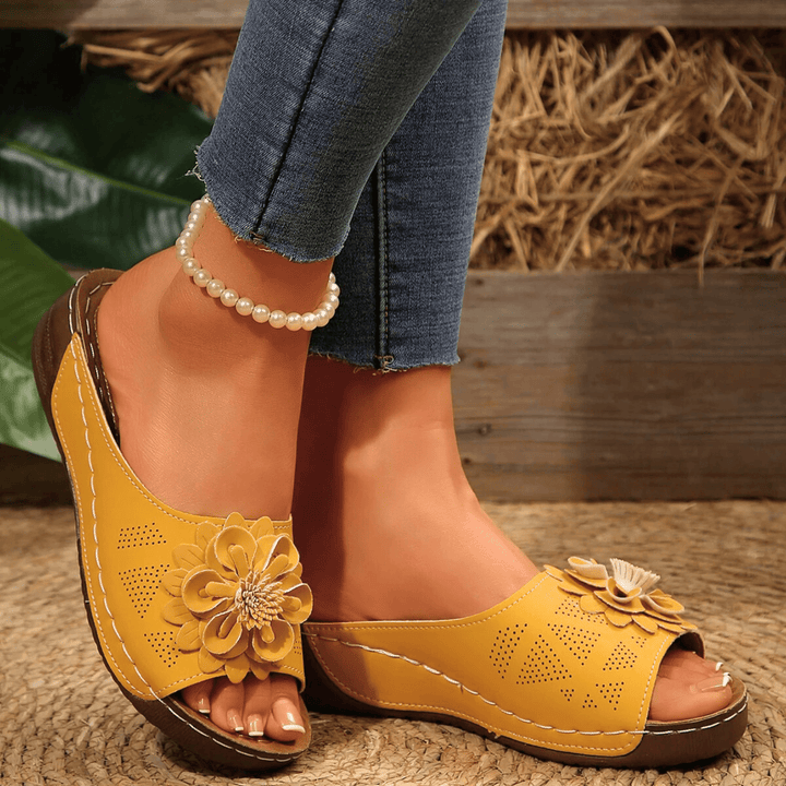 Nortvale - Blossom Wedge Sandals - 14:10#Red;200000124:100010482