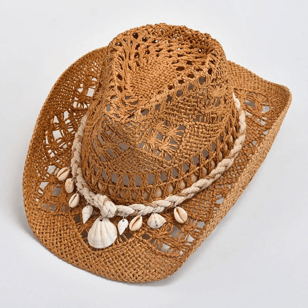 Nortvale - Boho Seashell Straw Hat - 14:200001438;5:200003528