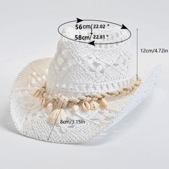 Nortvale - Boho Seashell Straw Hat - 14:29;5:200003528