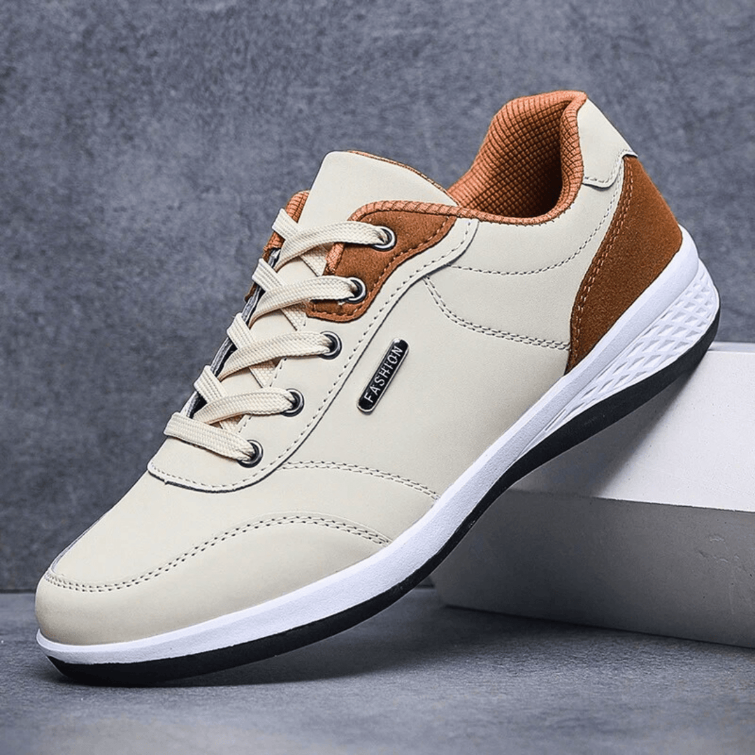 Nortvale - Casual Comfort Leather Sneakers - 14:193#Beige;200000124:200000364