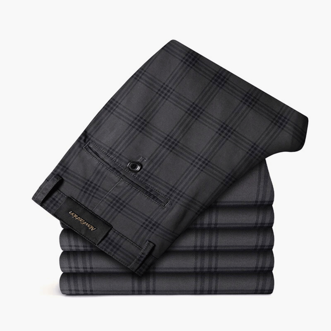 Nortvale - Checkered Slim Fit Business Pants - 14:193;5:200001014