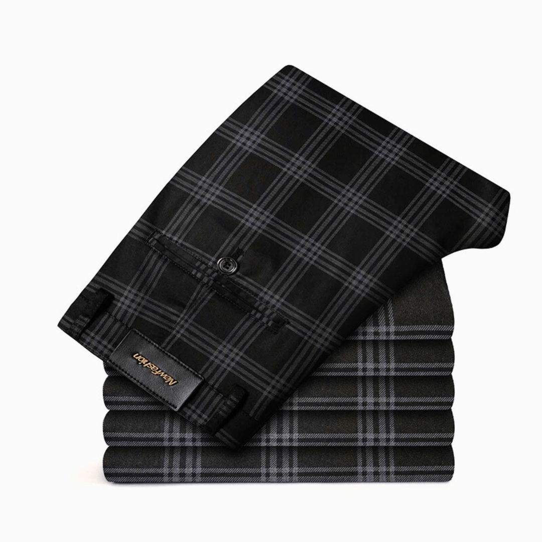 Nortvale - Checkered Slim Fit Business Pants - 14:193;5:200001014