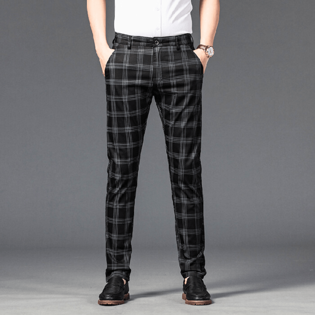Nortvale - Checkered Slim Fit Business Pants - 14:193;5:200001014