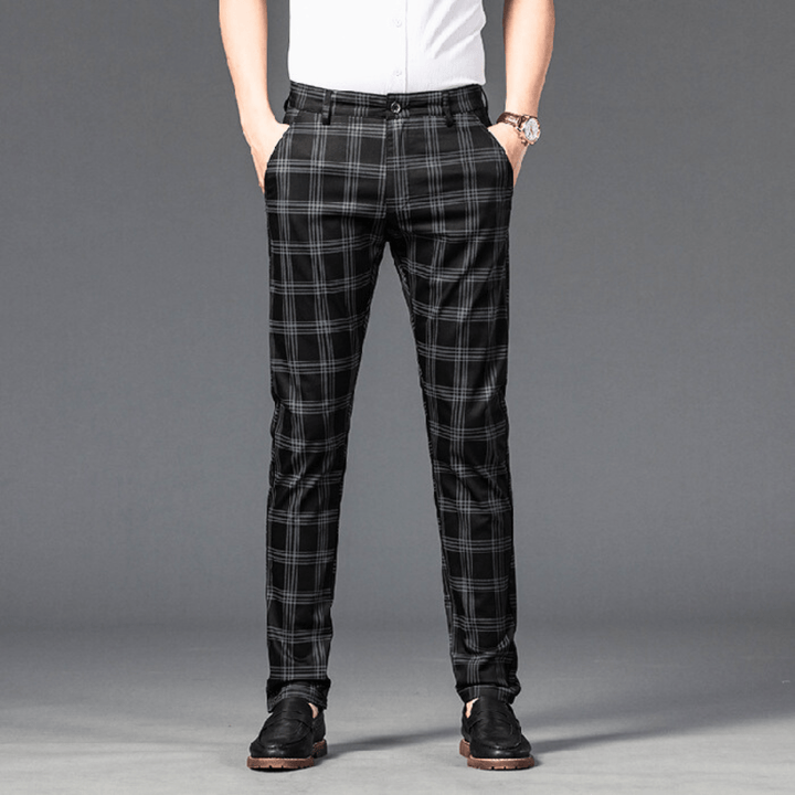 Nortvale - Checkered Slim Fit Business Pants - 14:193;5:200001014