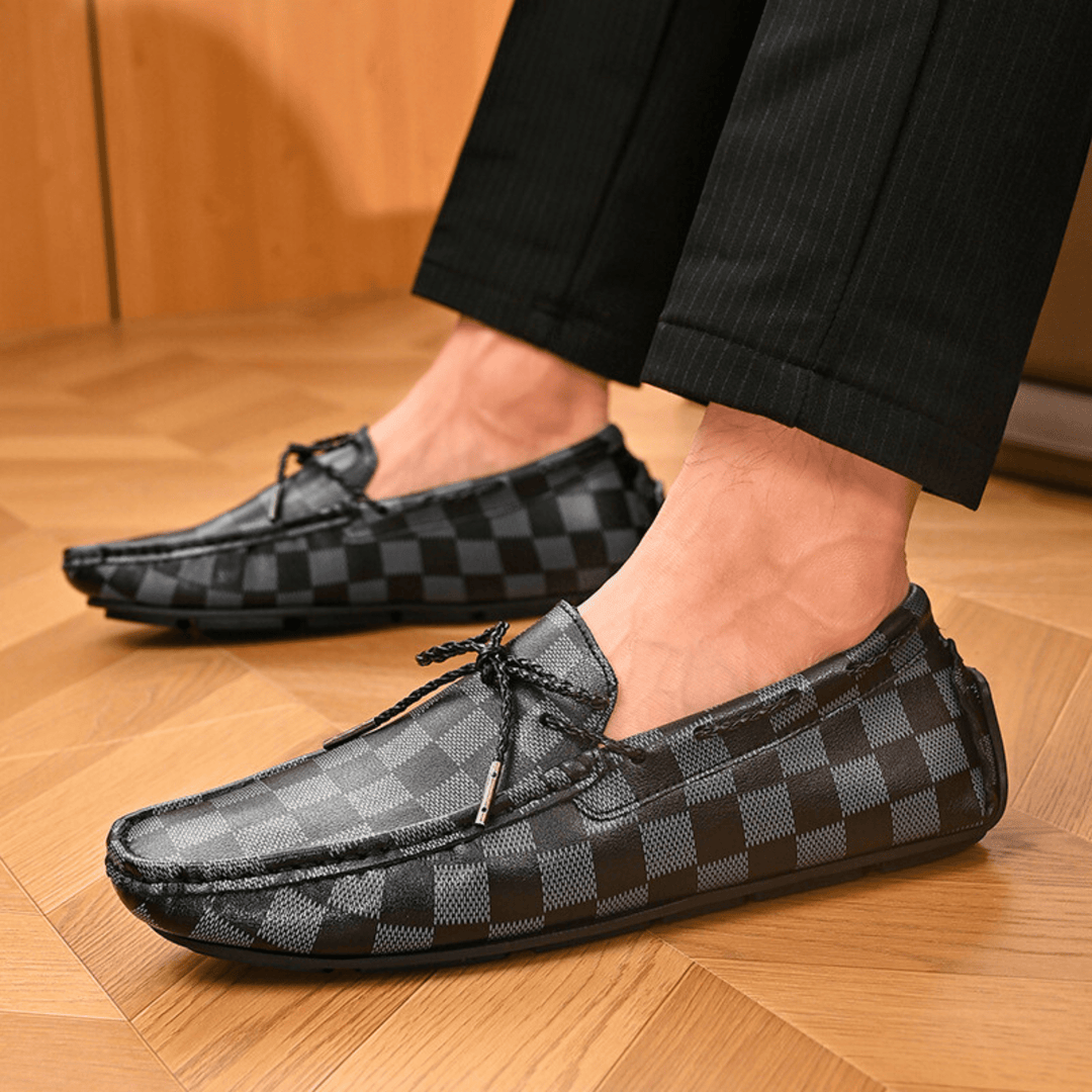 Nortvale - Classic Plaid Driving Loafers - 14:193#Black - 8869;200000124:200000898