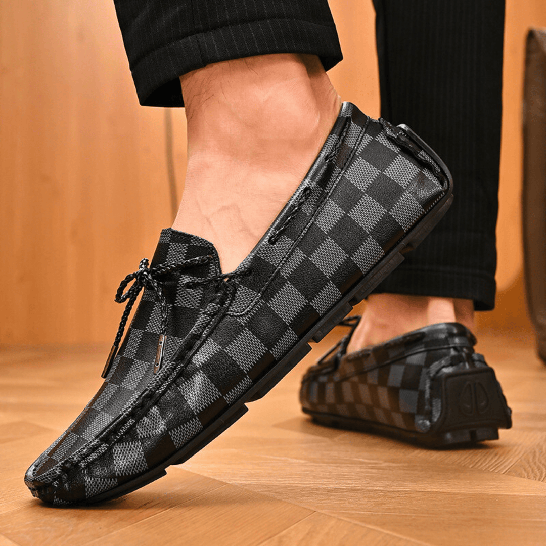 Nortvale - Classic Plaid Driving Loafers - 14:193#Black - 8869;200000124:200000898