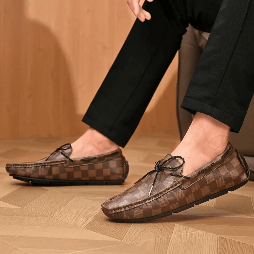 Nortvale - Classic Plaid Driving Loafers - 14:350850#Brown - 8869;200000124:200000898