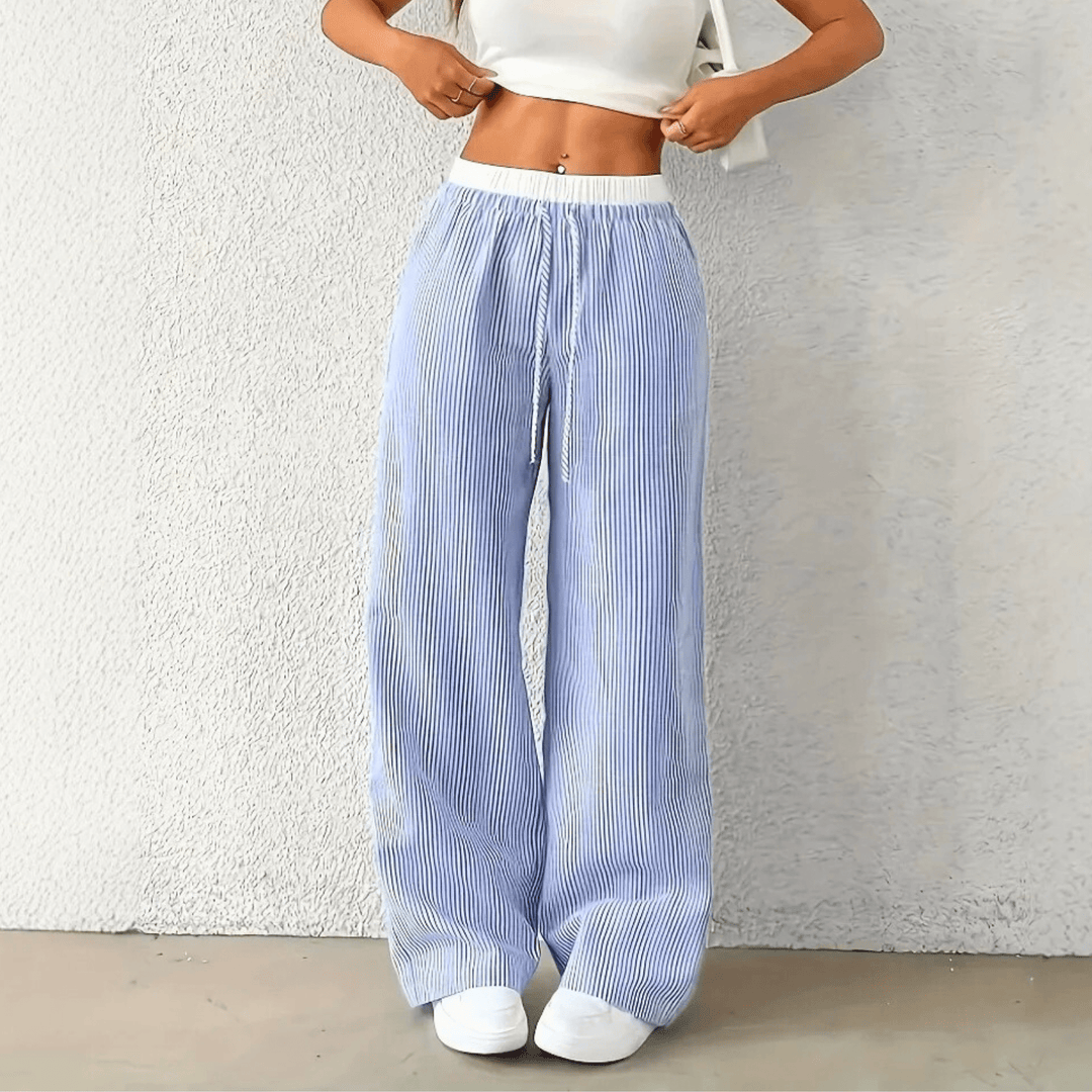 Nortvale - Coastal Striped Wide - Leg Pants - 000000000