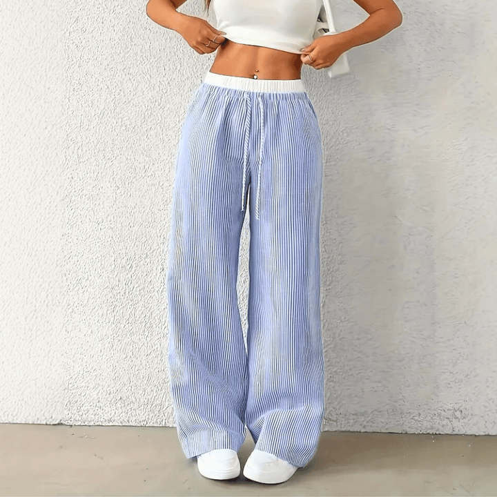 Nortvale - Coastal Striped Wide - Leg Pants - 000000000