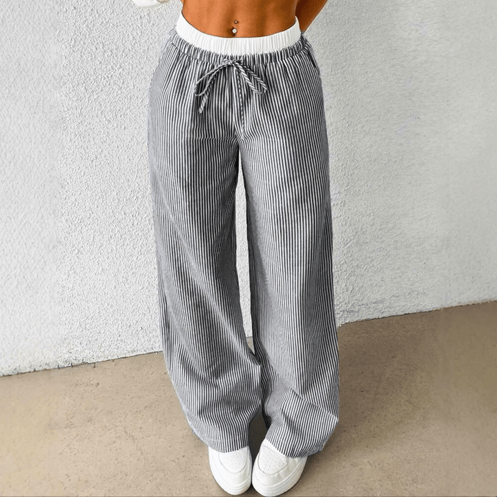 Nortvale - Coastal Striped Wide - Leg Pants - 000000000