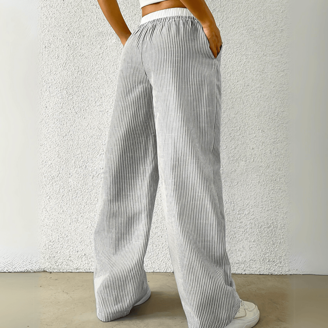 Nortvale - Coastal Striped Wide - Leg Pants - 000000000