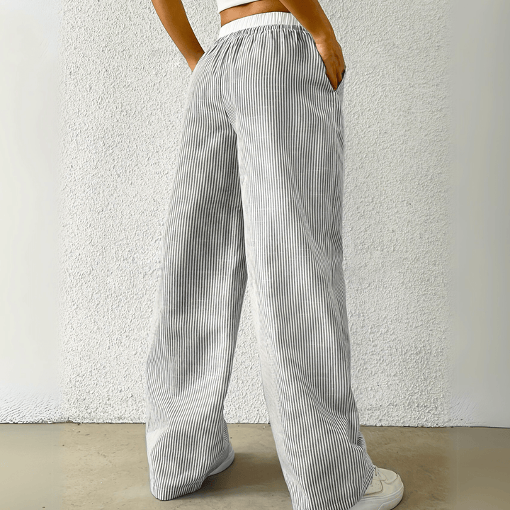 Nortvale - Coastal Striped Wide - Leg Pants - 000000000
