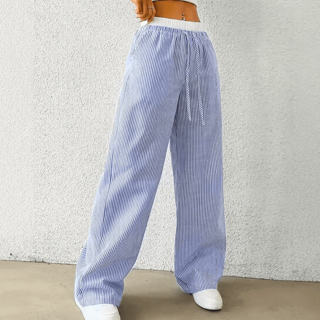 Nortvale - Coastal Striped Wide - Leg Pants - 000000000
