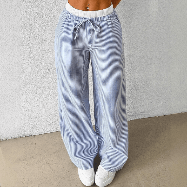 Nortvale - Coastal Striped Wide - Leg Pants - 000000000