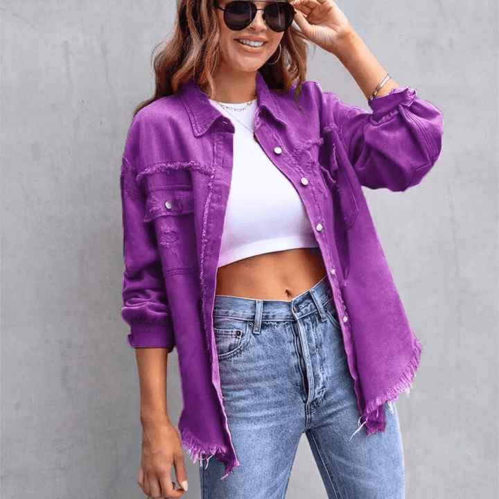 Nortvale - Colorful Distressed Oversized Denim Shirt - 000000000