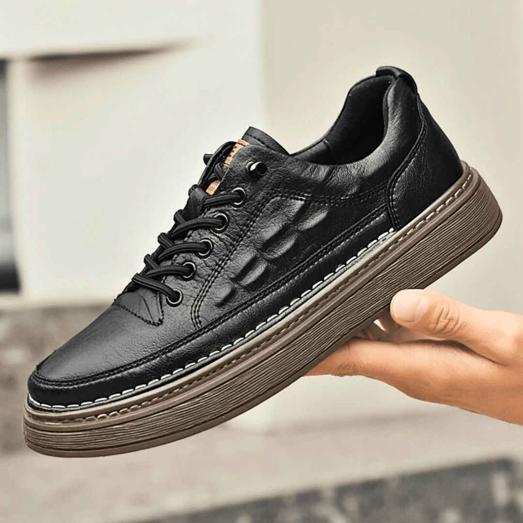 Nortvale - Crocodile Genuine Leather Sneakers - 14:193#Black;200000124:100010482