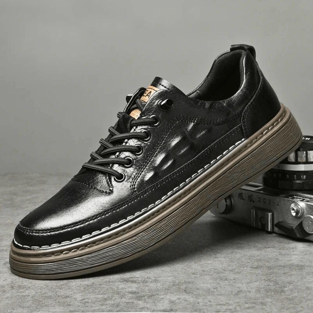 Nortvale - Crocodile Genuine Leather Sneakers - 14:193#Black;200000124:100010482