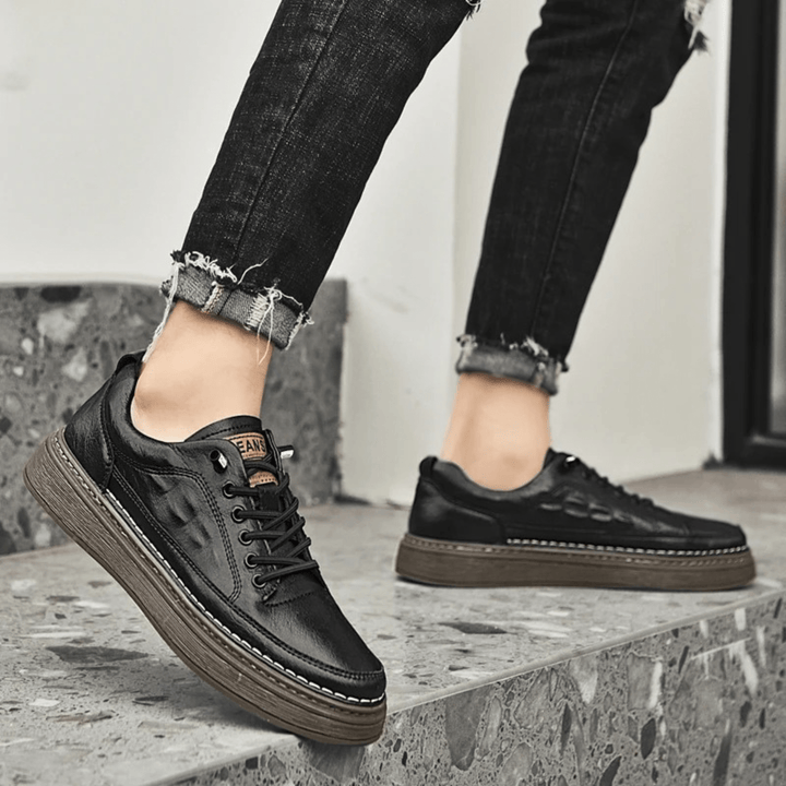 Nortvale - Crocodile Genuine Leather Sneakers - 14:193#Black;200000124:100010482