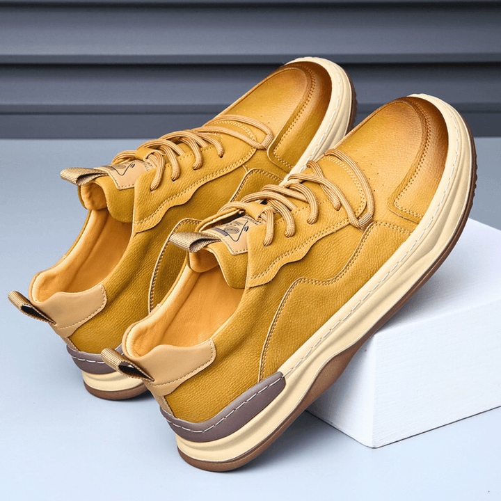 Nortvale - EarthTone Leather Sneakers - 14:10#75825 yellow;200000124:100010482