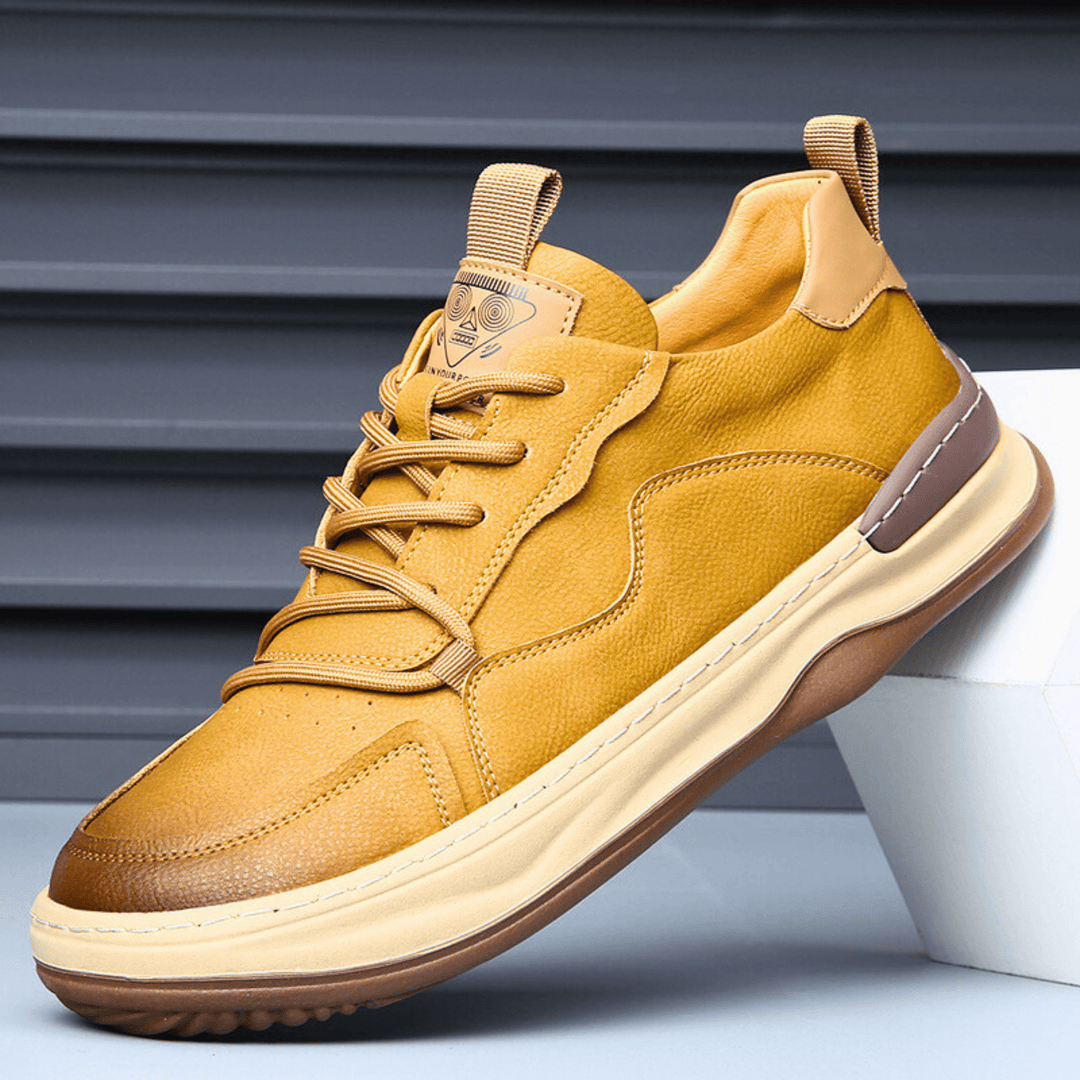 Nortvale - EarthTone Leather Sneakers - 14:10#75825 yellow;200000124:100010482