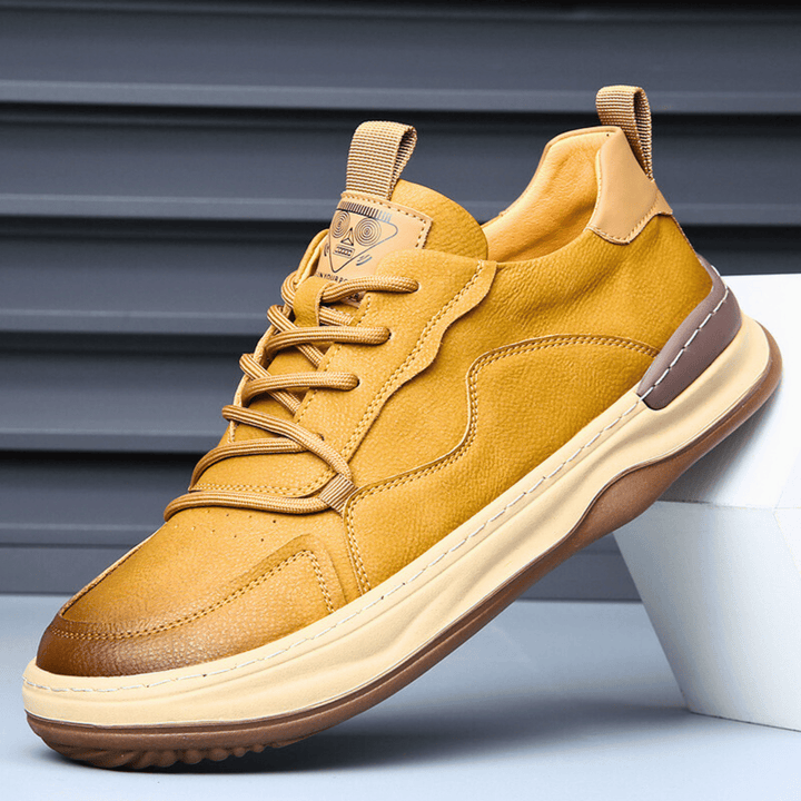 Nortvale - EarthTone Leather Sneakers - 14:10#75825 yellow;200000124:100010482