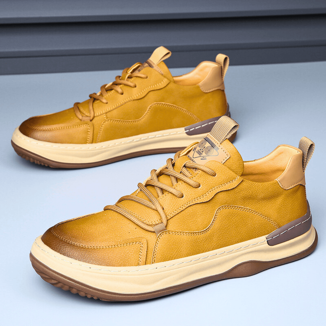 Nortvale - EarthTone Leather Sneakers - 14:10#75825 yellow;200000124:100010482
