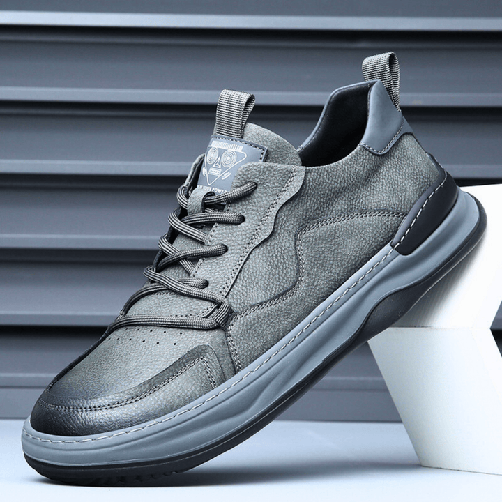 Nortvale - EarthTone Leather Sneakers - 14:173#75825 Gray;200000124:100010482
