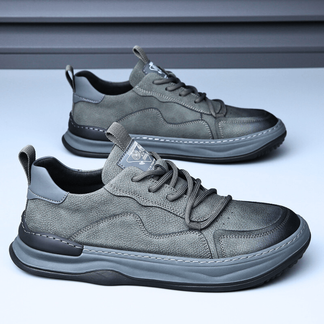 Nortvale - EarthTone Leather Sneakers - 14:173#75825 Gray;200000124:100010482