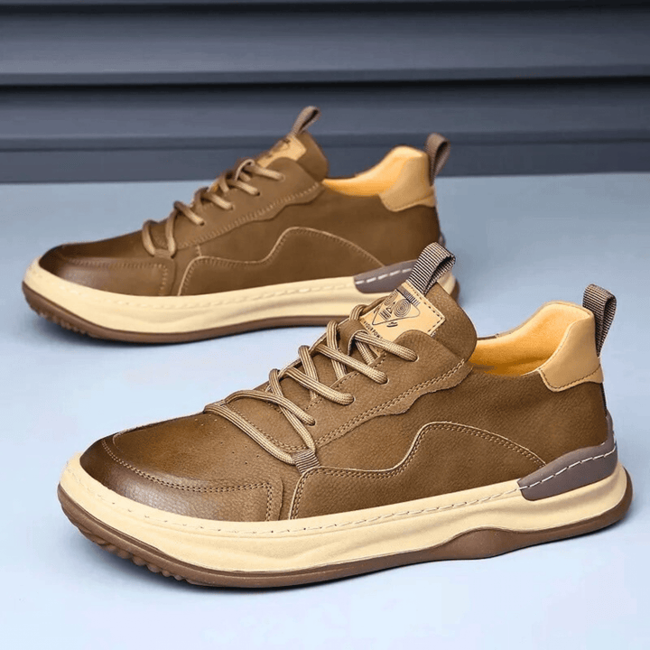 Nortvale - EarthTone Leather Sneakers - 14:29#75825 khaki;200000124:100010482