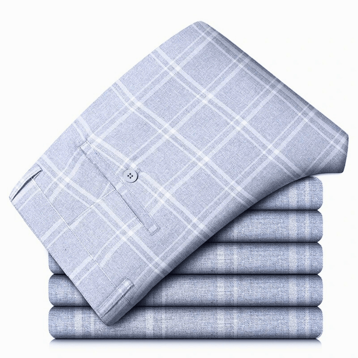 Nortvale - Executive Plaid Straight - Leg Pants - 14:200001951#Light Brown;5:3115