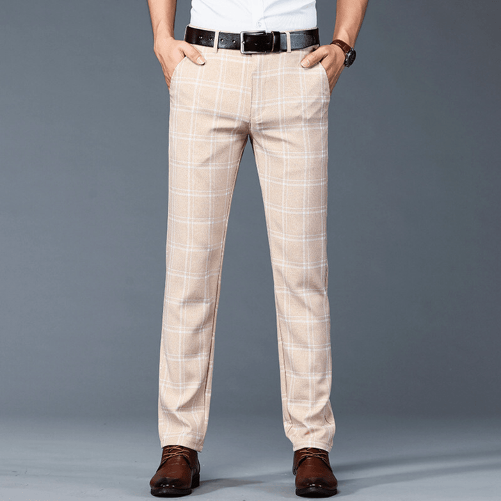 Nortvale - Executive Plaid Straight - Leg Pants - 14:200001951#Light Brown;5:3115