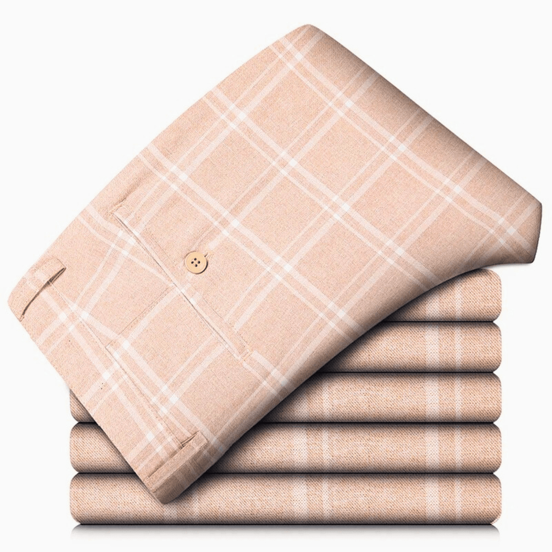 Nortvale - Executive Plaid Straight - Leg Pants - 14:200001951#Light Brown;5:3115