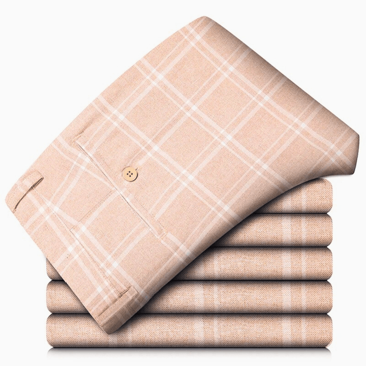Nortvale - Executive Plaid Straight - Leg Pants - 14:200001951#Light Brown;5:3115