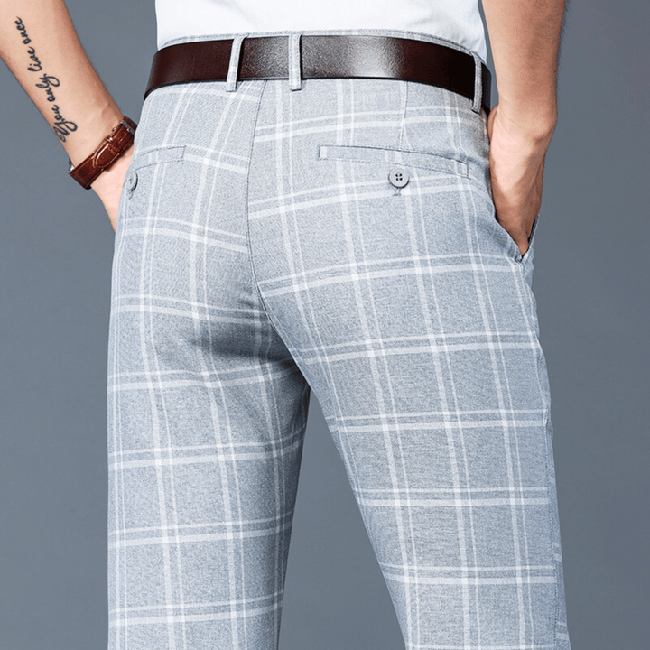 Nortvale - Executive Plaid Straight - Leg Pants - 14:200001951#Light Brown;5:3115