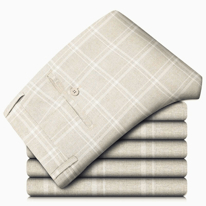 Nortvale - Executive Plaid Straight - Leg Pants - 14:200001951#Light Brown;5:3115