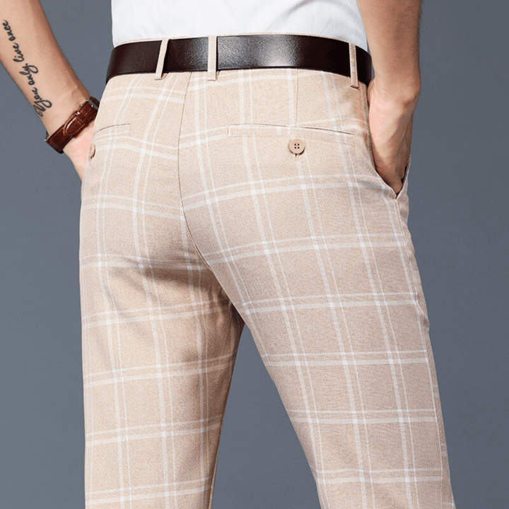 Nortvale - Executive Plaid Straight - Leg Pants - 14:200001951#Light Brown;5:3115