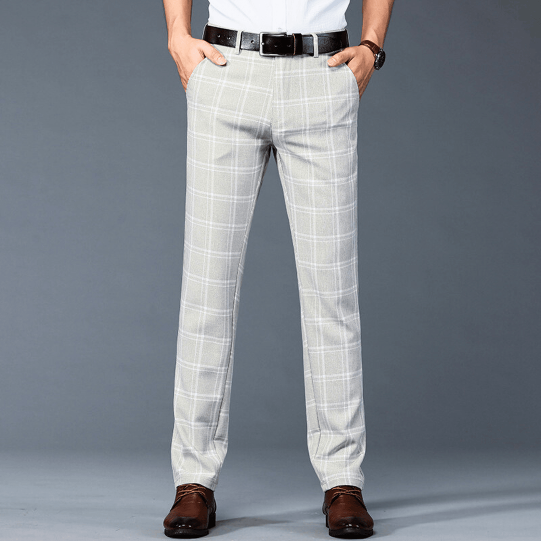 Nortvale - Executive Plaid Straight - Leg Pants - 14:200004889#Light green;5:3115