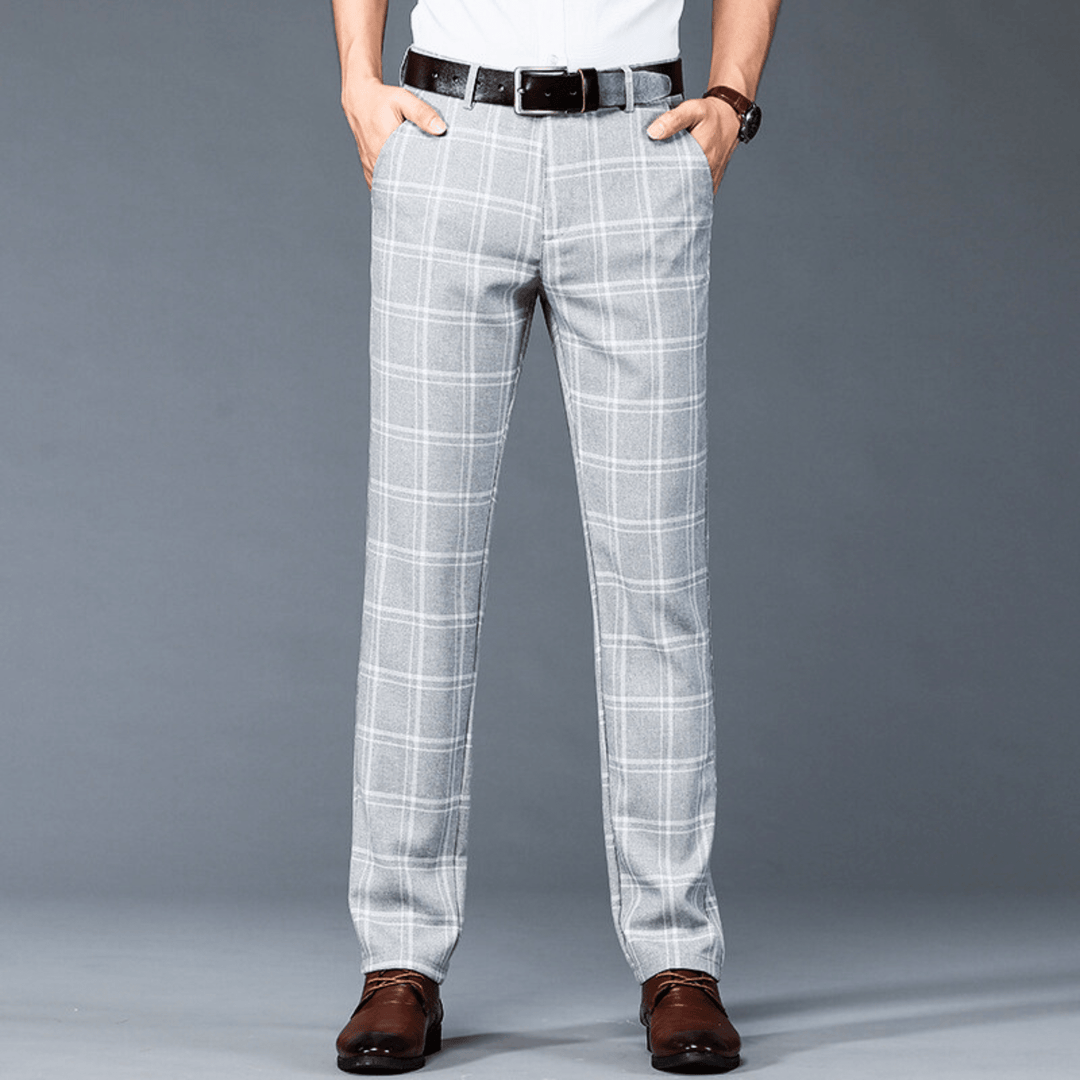 Nortvale - Executive Plaid Straight - Leg Pants - 14:350853#Gray;5:3115