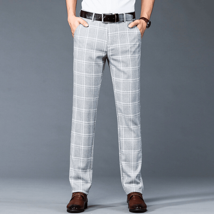 Nortvale - Executive Plaid Straight - Leg Pants - 14:350853#Gray;5:3115